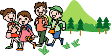 公園を散歩するイラスト