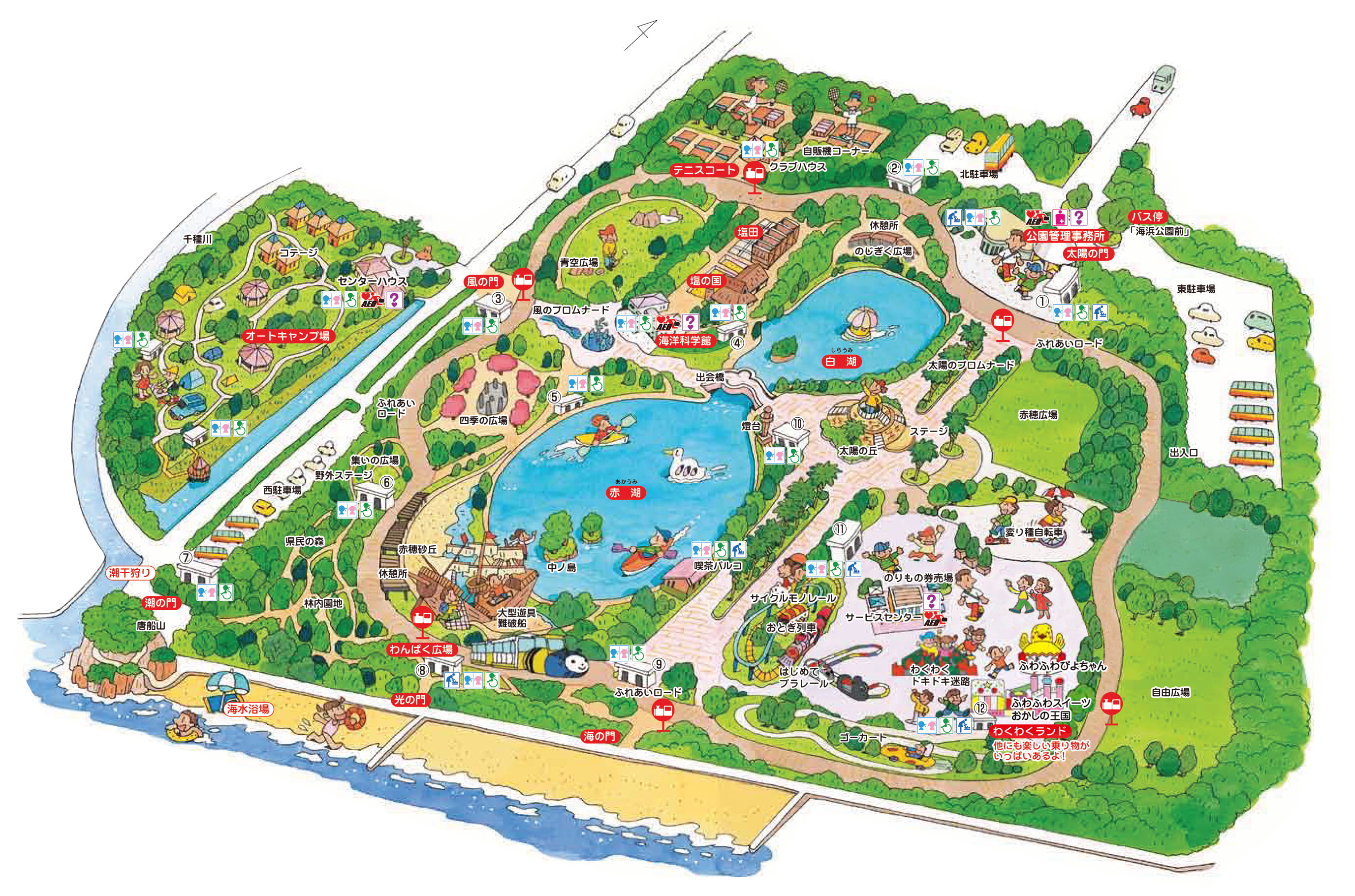 赤穂海浜公園のイラストマップ