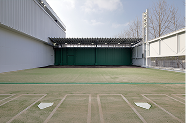 投球練習場の風景