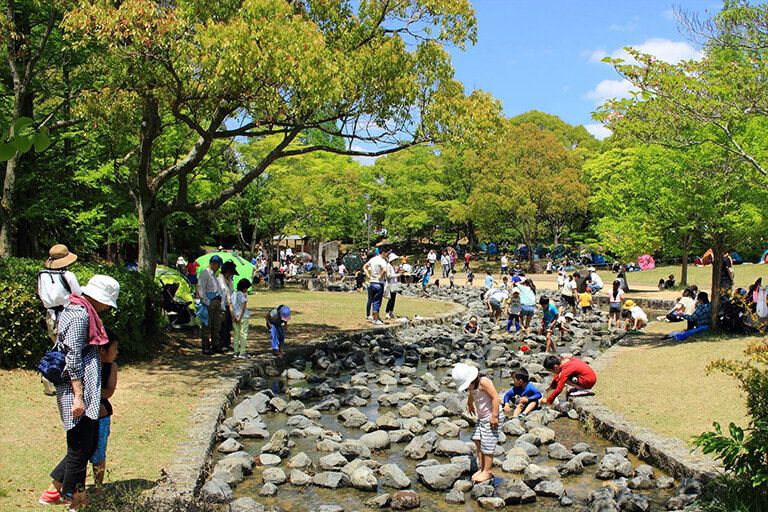 子どもの小川の風景
